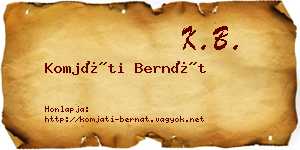 Komjáti Bernát névjegykártya